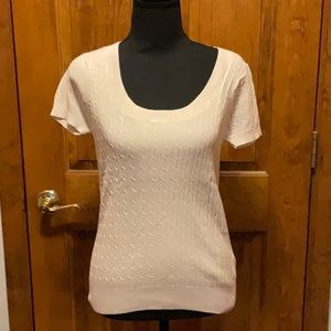 Women’s short sleeve top, cream color size medium.